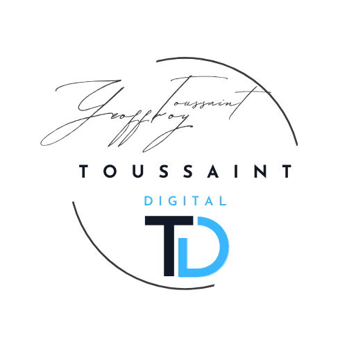 Signature Geoffroy Toussaint avec logo Toussaint Digital LLC