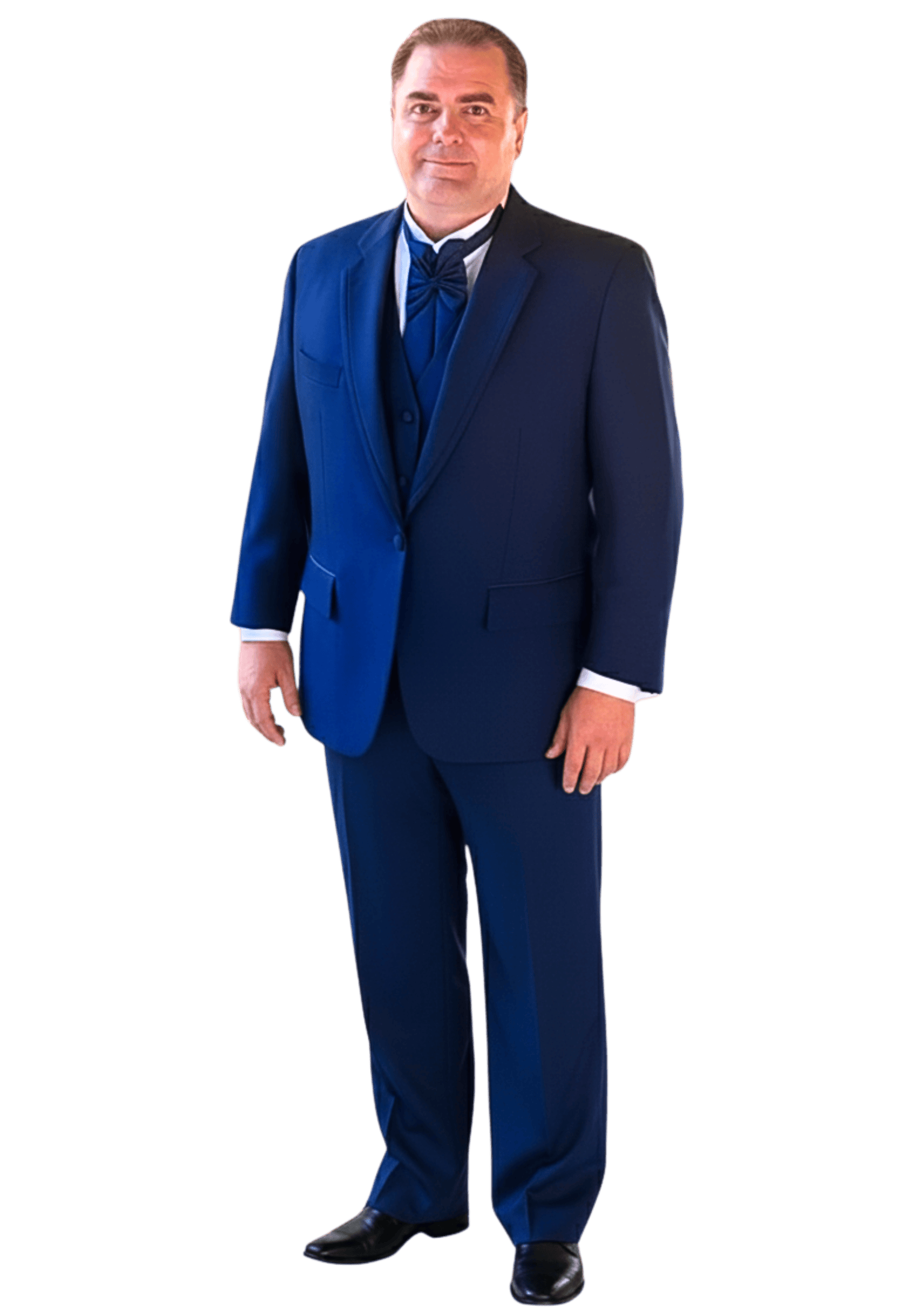 Geoffroy Toussaint, fondateur de Toussaint Digital LLC, en costume bleu